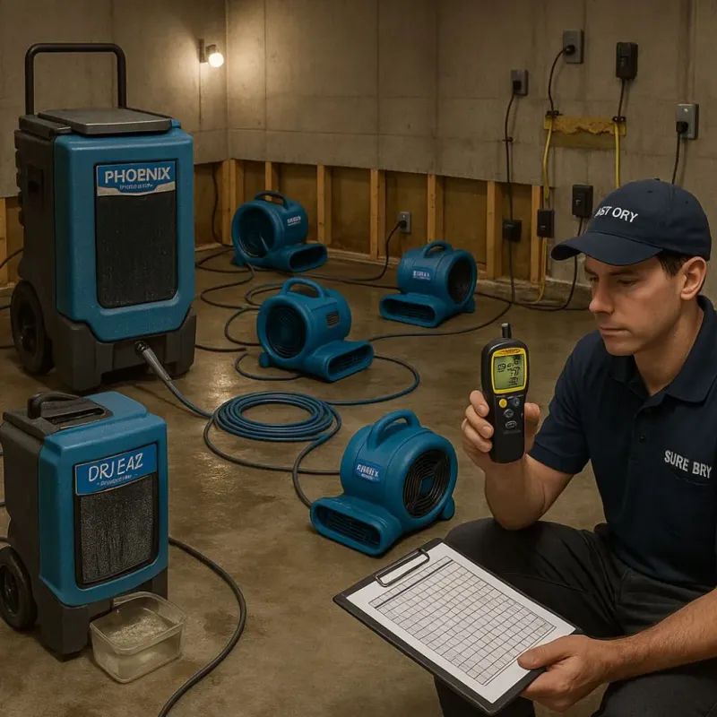 Structural Drying and Dehumidification process in Randolph, WI